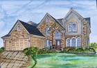 Custom House Portrait Hand Painted In Watercolor From Your Photo 8x10 Inches