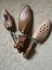 Vintage Wooden Shoe Forms Stretchers Lot Of 3 Wood Mold Shapers Cobbler Man Cave