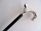 Vintage Antique Walking Cane Wooden Walking Stick Silver Brass Handle Knob Gift