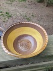 1 Vintage Mcm Glass Nesting Bowl Snacks Yellow And Brown Twine