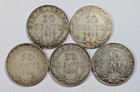 Newfoundland Silver Half Dollars  925 Silver Lot Of 5 Different Dates