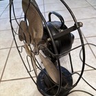 Antique Emerson Motors Cast Iron Brass 4 Blade Desk Fan Works 29646