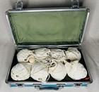 Vintage Chrome Petanque Boules Bocce Balls Set W  Carrying Case Stella Artois 