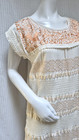 Beautiful Mexican Ivory Embroidered Vintage Cotton Woven Dress -size S m