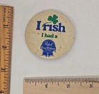 Pabst Blue Ribbon Vtg Pin St  Patrick s Day Irish Beer Breweriana Collector