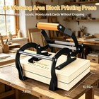 Linocut Press Machine A4 Beech Wood Manual Printmaking With Roller And Felt Pad