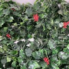 Vtg Mid Century Plastic Green Holly Red Berry Christmas Garland 10 Ft