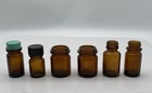 Lot Of 10 Vintage Amber Bottles