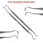 2pcs Jacquette   Sickle Scaler Anterior Posterior Dental Periodontal Instrument