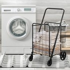 Folding Shopping Cart 110lbs Jumbo Grocery Cart Double Basket 360 Swivel Wheels