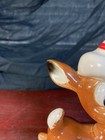 Vintage Ceramic Deer Figurine With Hat Christmas Decor