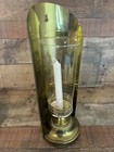 Brass Candle Holder Wall Hung Glass Cover Sconce Vintage 16    Hollywood Regency
