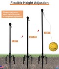 Tetherball Set With Adjustable Pole  Ball   Rope  5-prong Base For Outdoor Fun