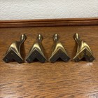 Vintage Mid Century Trad Solid Cast Brass Set Of 4 Footed Furniture Legs 5 5   