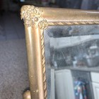 Antique Ornate Brass Victorian Nouveau Dresser Vanity Beveled Mirror Adjustable