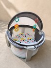 Fisher-price On-the-go Baby Dome Portable Bassinet Gray Aqua Adjustable Canopy