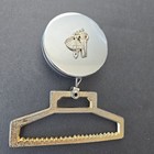 Vintage Square Dance Belt Loop Towel Holder Pull Chain Silver gold Tone