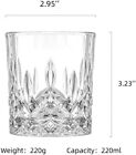 Whiskey Glasses Set Of 4 - 7 7oz Old Fashioned Crystal Tumbler Bourbon Scotch   