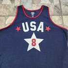 Steve   Barry s Usa Basketball Jersey Men s Xl Blue Red White Stitched  8 Stars