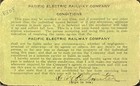 Pacific Electric Railway Pass- 1919  California
