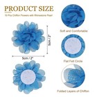 10pcs 2  Chiffon Flowers Fabric Flower Sewing Fabric Appliques Dark Blue