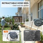 Giraffe Tools Retractable Garden Hose Reel 100ft X 1 2  Hose With Metal Bracket
