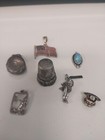 925  800  Sterling Stamped Charms  Pin  Locket And Thimble   1