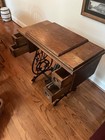 Antiqu Willcox   Gibbs Treadle Sewing Machine  Oak Cabinet 19 Cent  Drop Version