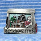 Carpenter Belt Buckle Construction Level Saw Hammer Framing Vtg 80s C j   cpa562
