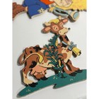Vtg Nursery Rhyme Little Boy Blue Farm Animal Wall Art Set 3 Cow Sheep Rooster