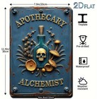 Apothecary Alchemist Metal Sign With Skull  Mushrooms-herbal Remedies New 8 X 12