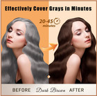 Dark Brown Hair Dye Shampoo Instant 3 In 1 100  Grey Coverage Herbal Ingredients