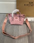 Coach City15 Mini Tote Bag Signature Canvas Powder Pink Crossbody Outlet New
