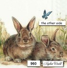  960  Two Paper Luncheon Decoupage Art Craft Napkins - Bunny Rabbits Easter