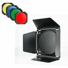 Godox Studio Strobe Barn Door  Honeycomb Grid  4 Color Filter Bd-04 Bowen Mount