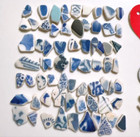 Japanese Sea Glass Surf-tumbled Colorfull Pottery Small