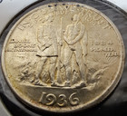 1936 Silver Daniel Boone Commemorative Half Dollar Mint State Original   Toned