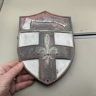 Vintage Coat Of Arms Crest Ax Metal Wall Plaque 