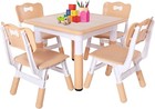 Kids Table And 4 Chairs Set  Height Adjustable Toddler Table And Chair Set Fo   