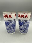 Vintage Hazel Atlas Glass Niagara Falls Souvenir Glass Frosted Tumbler Set 2