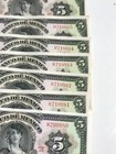 Lot Of 7 Mexico  5 Pesos 25 De Enero 1961 Banknotes Crispy Unc  Consecutive