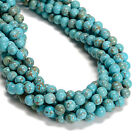 Multi Blue Magnesite Turquoise Smooth Round Beads Size 6mm 8mm 10mm 15 5  strand