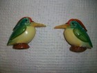 Vintage Mid Century Ceramic Kookaburra Birds Salt   Pepper Shakers Australia