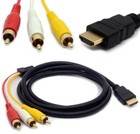 1080p Hdmi Male To 3 Rca Video Audio Av Component Converter Adapter Cable Hdtv