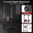 Power Tower Dip Station Adjustable Heavy Duty Pull Up Bar For Home Gym Workout