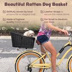 Natural Wicker Dog Bike Basket - 100  Organic Rattan Pet Carrier With Protect   