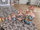 2 Sets  Vtg Russian Ussr Matryoshka  Nesting Dolls Hand Painted Fairytale 