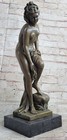 Classical Nude Woman Female Figure Bathing Hot Cast Bronze Statue Sculpture Art