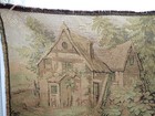 Vintage Wall Hanging Tapestry Belgian Jaquard Pastoral Rococo Revival 24x34