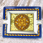 Vintage Hermes Paris Cigar Ashtray Porcelain Sun Face Design Vintage Change Tray
